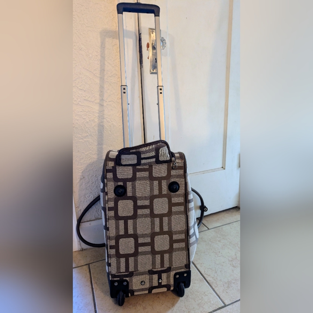 Nine West Neutral Patterned Weekender Rolling Bag - Picture 10 of 16